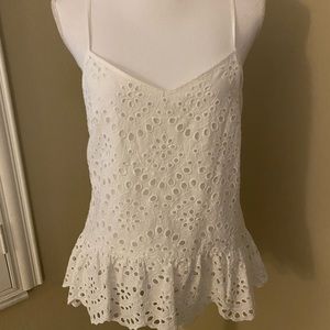 WHBM lace eyelet tank
